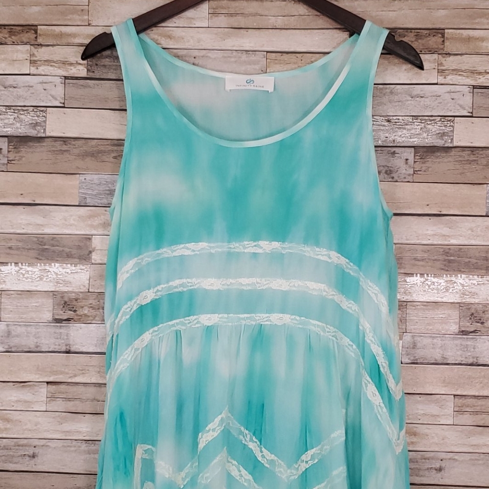 Infinity Raine BOHO Tie-dye Lace Trapez Dress - Picture 6 of 9